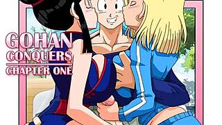 gohan's big cock creampie conquers lesbian tits and ass in monster porn comic