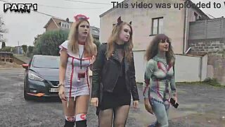 Five Girls Halloween Party With Alice Maze Irogenia Lyna Jade Coquette