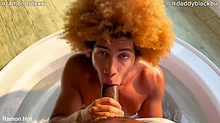 Two black guys getting wild in the hot tub. Want to join the fun?