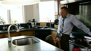 Perverted teen 18+ Jill Kassidy swallows stepdad's dick. How naive was that guy?