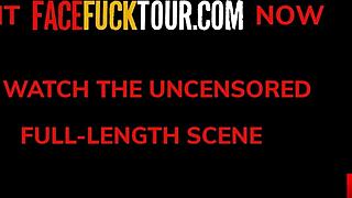 Damn, Latina milf with big tits takes rough face fuck! 🔥