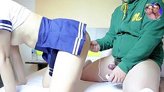 Thai Guy Licks Japanese Schoolgirl's Pussy Loudly in Hotel Room