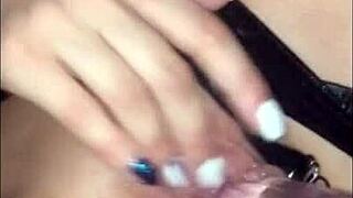 The Hottest Fucking with Rubber Dildo by Tattooed Asian Pornstar with Shaved Pussy