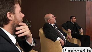 Nasty blonde women with big tits fuck double sided dildo in oral threesome session 😈