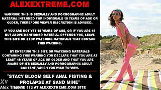 Stacy Bloom Performs Intense Self Anal Fisting And Prolapse At Sand Mine