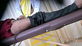 hey, i'm desi doctor sahiya giving a quick handjob to my patient.