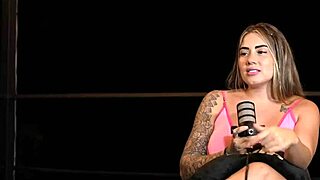 Sara blonde's interview turns wild as she masturbates and squirts in public.