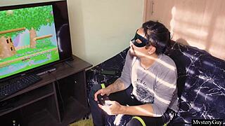 Girlfriend Interrupts Game to Rub Cock, So I Fuck Her Mouth Hard