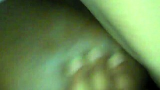 Creampie dripping from big black cock in tight wet pussy close-up after pounding her big ass