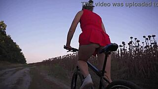 Wow, this hot bicycle ride turns into pure upskirt ass worship!