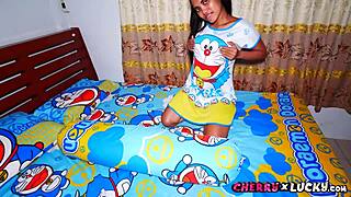 Cute 18yo Thai Girl Shows Perfect Body in Bedroom Webcam Cumshot