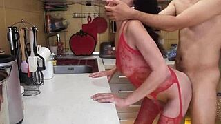 rough sex with skinny wife at the kitchen?