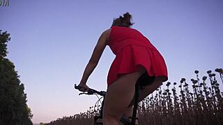 Wow, this hot bicycle ride turns into pure upskirt ass worship!