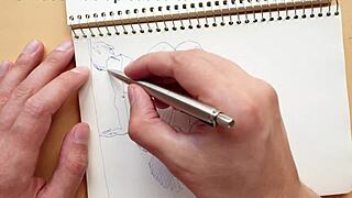 quick sketch with parker ballpoint pen my sketchbook doggy-style foot fetish