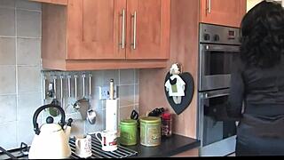 busty british housewife masturbates in stockings and heels