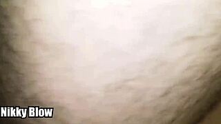 closeup pov of bareback cumshot in pussy