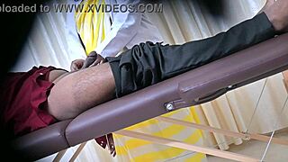 hey, i'm desi doctor sahiya giving a quick handjob to my patient.