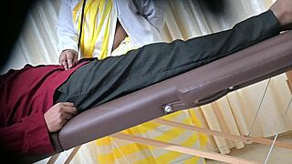 hey, i'm desi doctor sahiya giving a quick handjob to my patient.