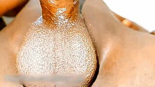 So, this wide-ass femboy just pisses in the toilet like a total slave