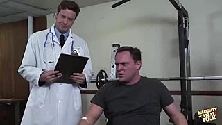 sexy blonde nurse with glasses gives all holes to doctor after nursing patient