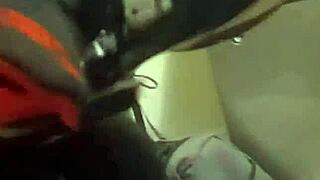 Friend has fun trashing my sneakers with fetish enthusiasm