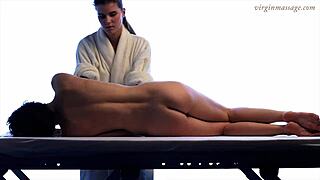 Hey, wanna see Vika’s first-time lesbian massage turn steamy?