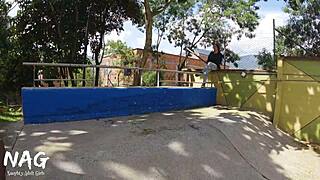 Cindy Luna was approached by a gym trainer who taught her how to do cardio with his big cock in her tight ass