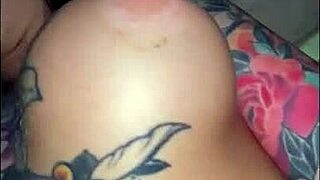 The Hottest Fucking with Rubber Dildo by Tattooed Asian Pornstar with Shaved Pussy