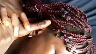 Yo, watch this African teen 18+ suck and throat sloppy dick hard!