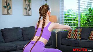 mylfex - slim redhead gymnast with pigtails blasted hard after training