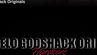 lydia black's first quad gangbang unfolds with intense double fisting domination.