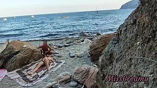 flashing pussy at public beach, guy helps me squirt risky