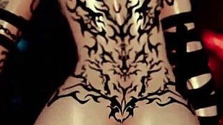 trans girl rides dildo in vr and cums!