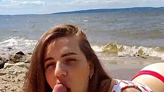 I gave a beautiful blowjob on the river in cristallgloss vertical 4k