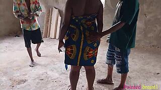 two big black cocks pamper big tits wife in erotic group sex in garden