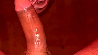 Blonde beauty with big natural tits gives deep throat blowjob, ending with cum in mouth