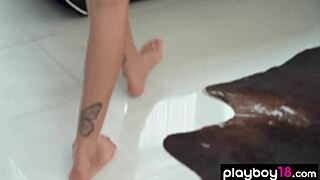 Hey, check out this dude enjoying Alyssa Bounty's fresh pussy for breakfast! 😋