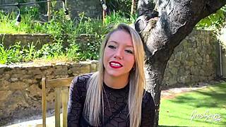 Ashley Jolie, the blonde French MILF, dominates with her lingerie skills.