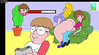 Flashing Bare Skin on the Couch in Erotic Comic Scene