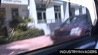 Is Roxy Love sucking that big black cock bent over?