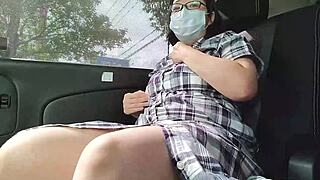 married woman masturbates in car legs spread full video