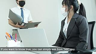 Office female manager, can you resist seducing staff for sneaky sex?