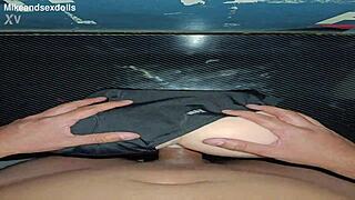 trailer candy gets fucked in her swimsuit on the desk.