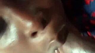 Yo, watch this African teen 18+ suck and throat sloppy dick hard!