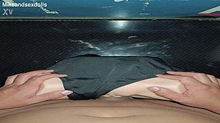 trailer candy gets fucked in her swimsuit on the desk.