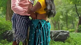 bhabhi gets wild in forest with muscular student for raw banging