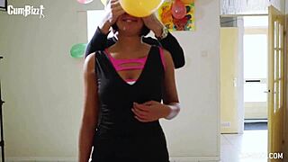 Dutch birthday girl shocked by 7 jizzloads at wild cum party surprise?