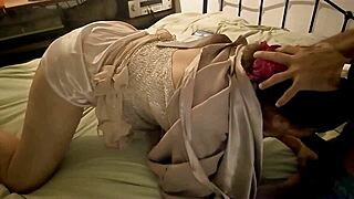 This French couple in pink satin panties went wild with rimming and deepthroat. Their lingerie-clad doggystyle session was pure fire!