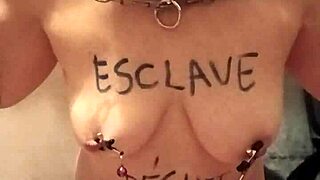 yo, just watched this french slave chick get humiliated with a dildo.