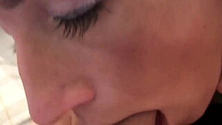 She puts the dildo on her ass and lets him feel the fun during masturbation